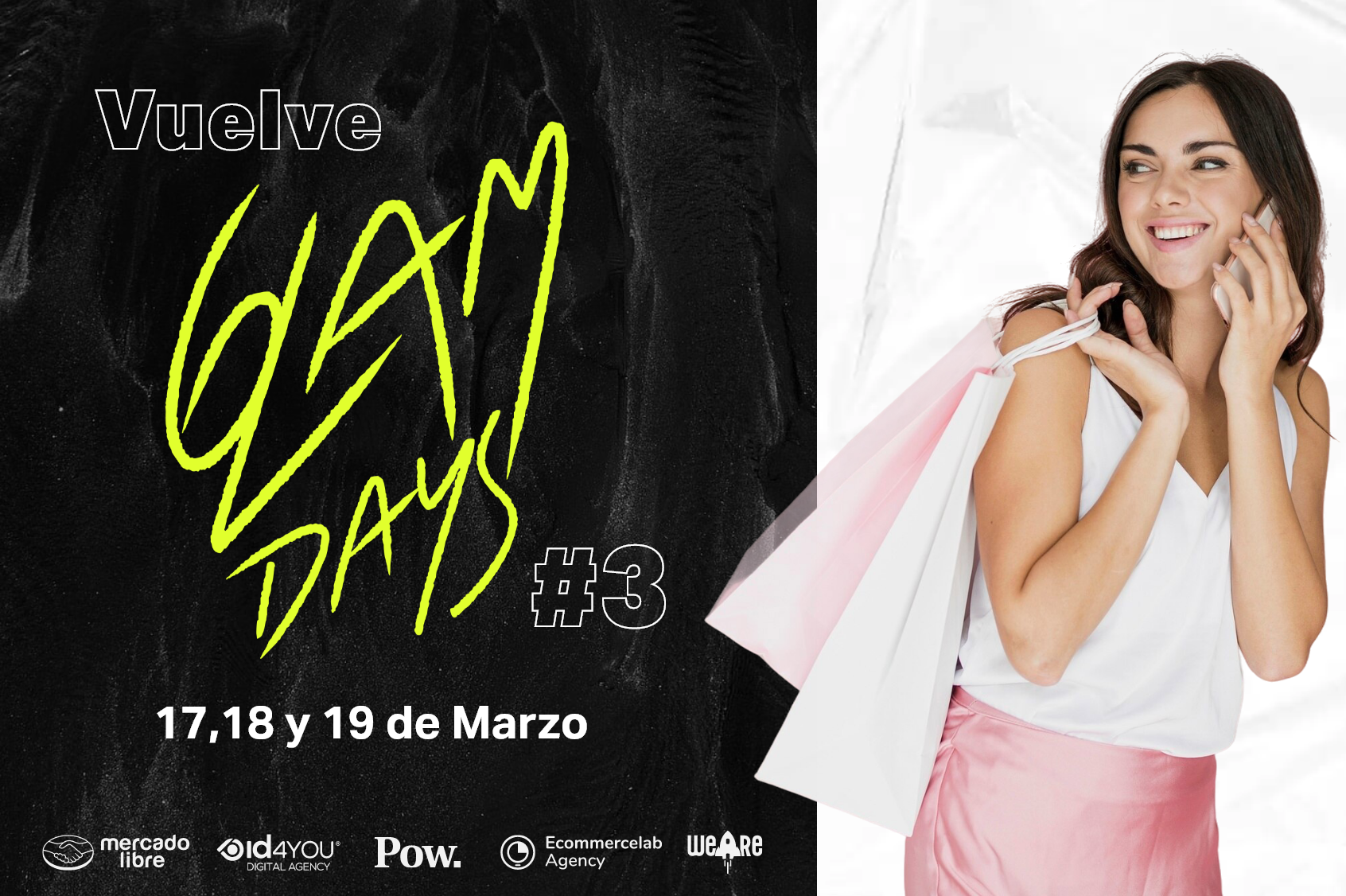 Vuelve GlamDays #3 17,18 y 19 de Marzo chicas con bolsas de compras hablando por telefono